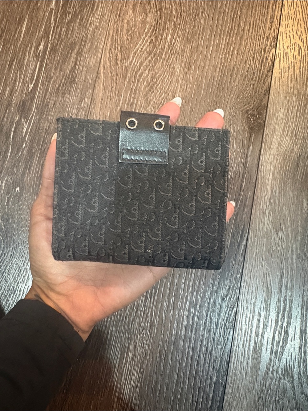 Vintage Dior Black Monogram Canvas Snap Wallet - Picture 2 of 4